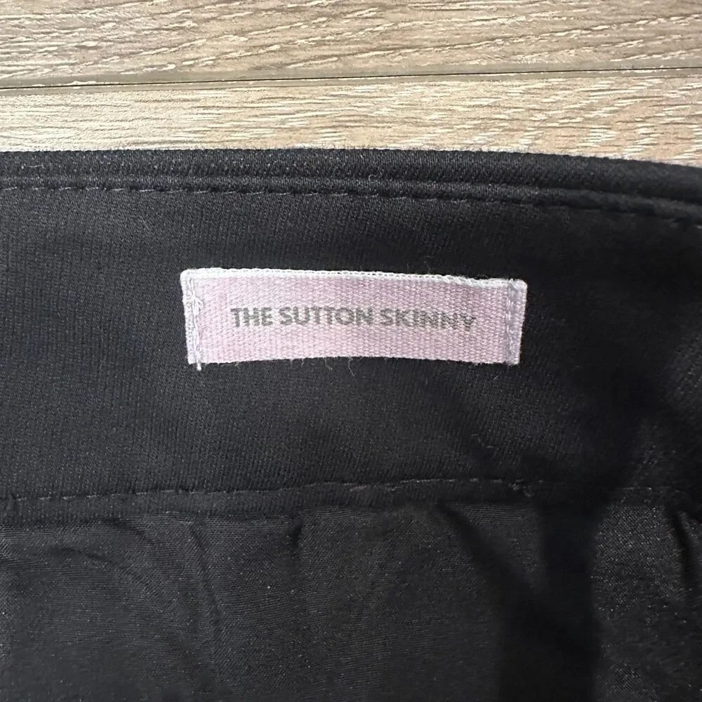 Black Stretch Ankle Dress Pants Sutton Skinny Trousers Size 8